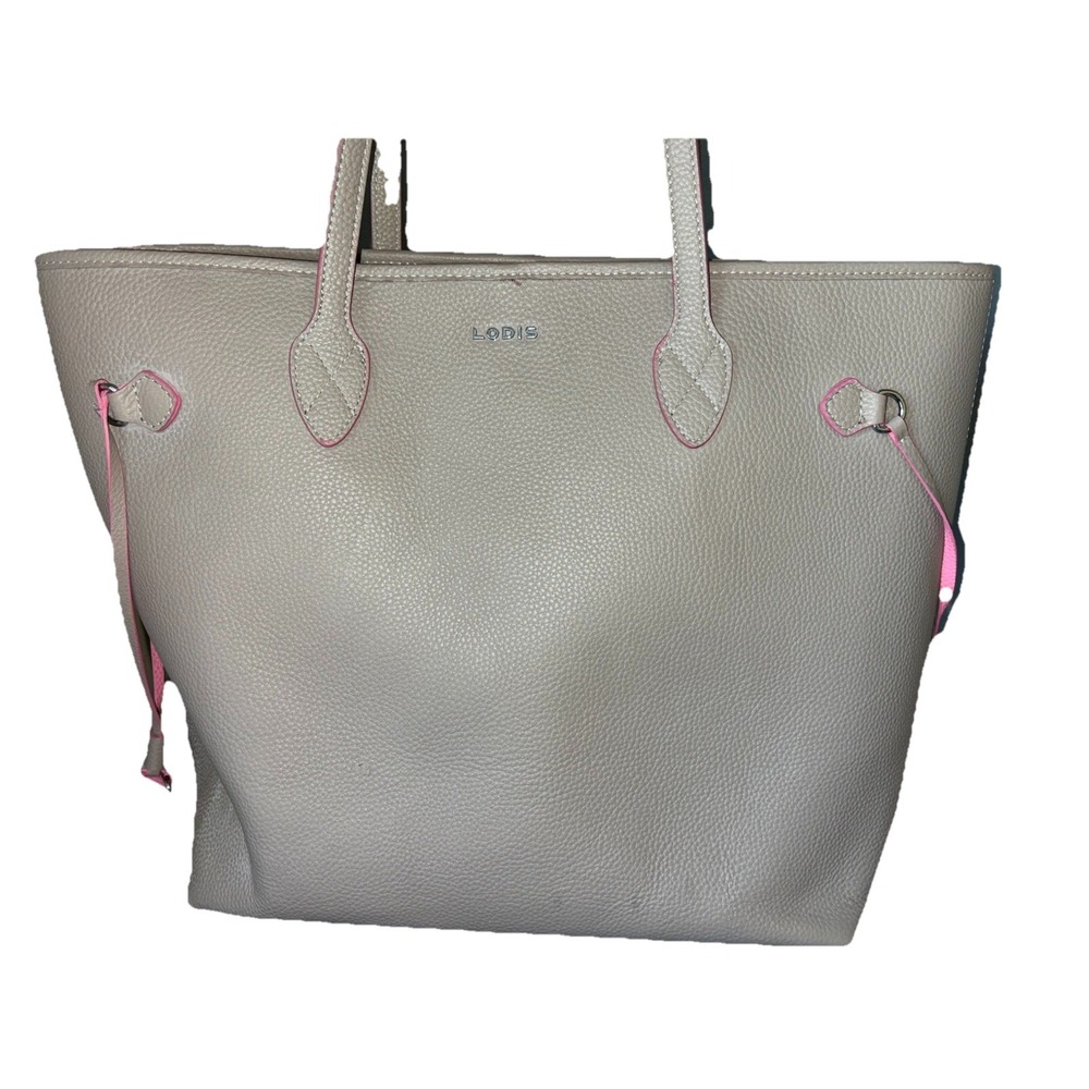 Lodis Shoulder Bag Tote Large Brown Pebbled Leather Travel Luggage‎ Buttery Soft - Picture 2 of 11